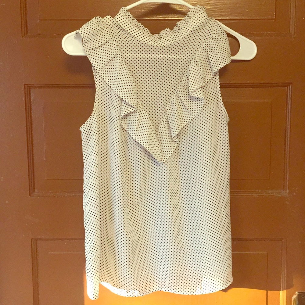 White with black polka dot tank